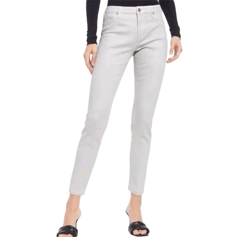 AG Adriano Goldschmied Womens Jeans Size 26 Metallic Gray High Rise Skinny Ankle